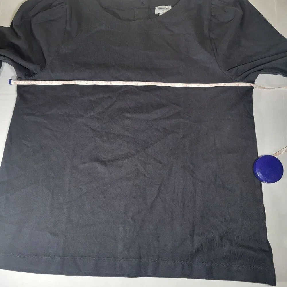 J.Crew Puff Sleeve Button Back Long Sleeve Cotton Top Size M
